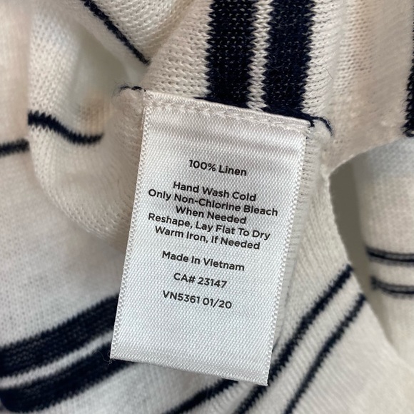 Talbots | Linen Tassel Trim Sweater Striped 3/4 Sleeve Size M Petite - Picture 10 of 10
